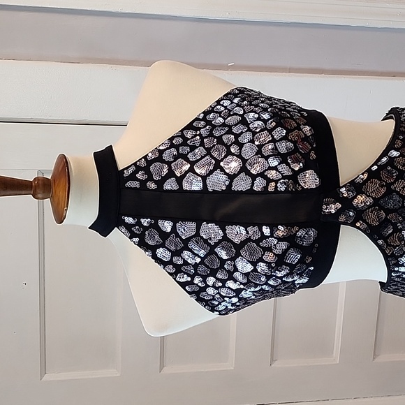 NWT Express Sequin Cutout Fit & Flare Halter Neckline Mini Dress, Size XS - Picture 6 of 17